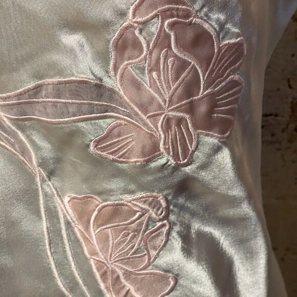 Fantasies Vintage Pink White Floral Slip Nightie Medium - Picture 8 of 10